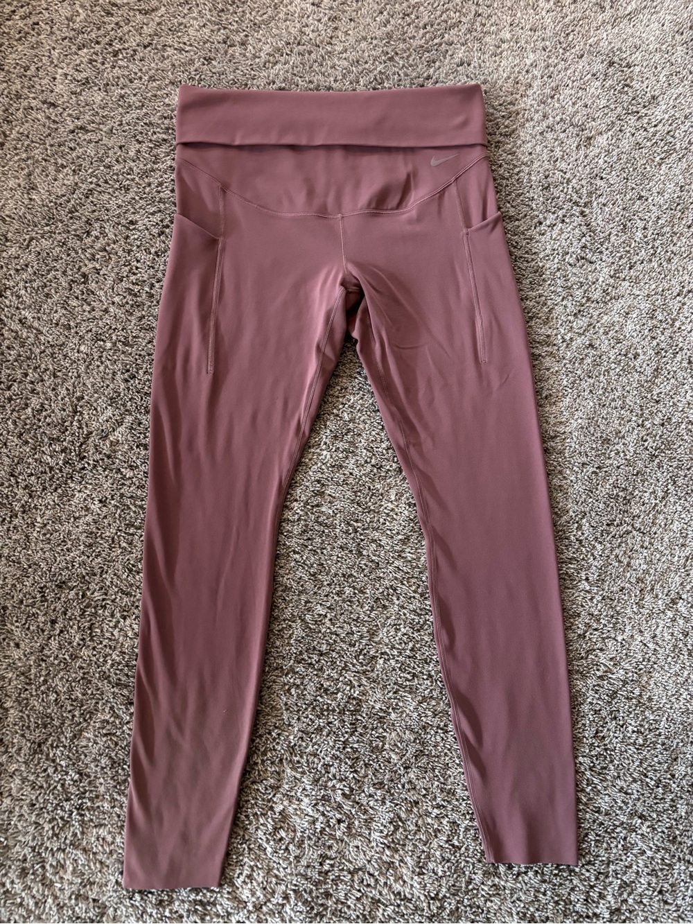 Nike Zenvy Dri-Fit High Waist Dusty Rose Mauve Athletic Leggings Womens Size M